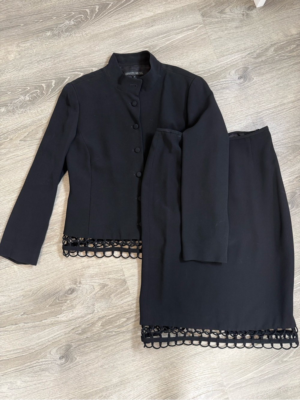 Lafayette 148 New York Women's Suit Jacket & Pencil Skirt w/ Scalloped Loop-Hem